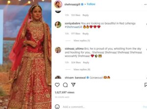 दूल्हन के लिबास में Shehnaaz Gill ने स्टेज पर लगाए ठुमके, तो लोगों ने चुलबुली शहनाज को ऐसे किया चीयर 3 दूल्हन के लिबास में Shehnaaz Gil ने स्टेज पर लगाए ठुमके, लोगों ने अपनी चुलबुली शहनाज को किया चियर