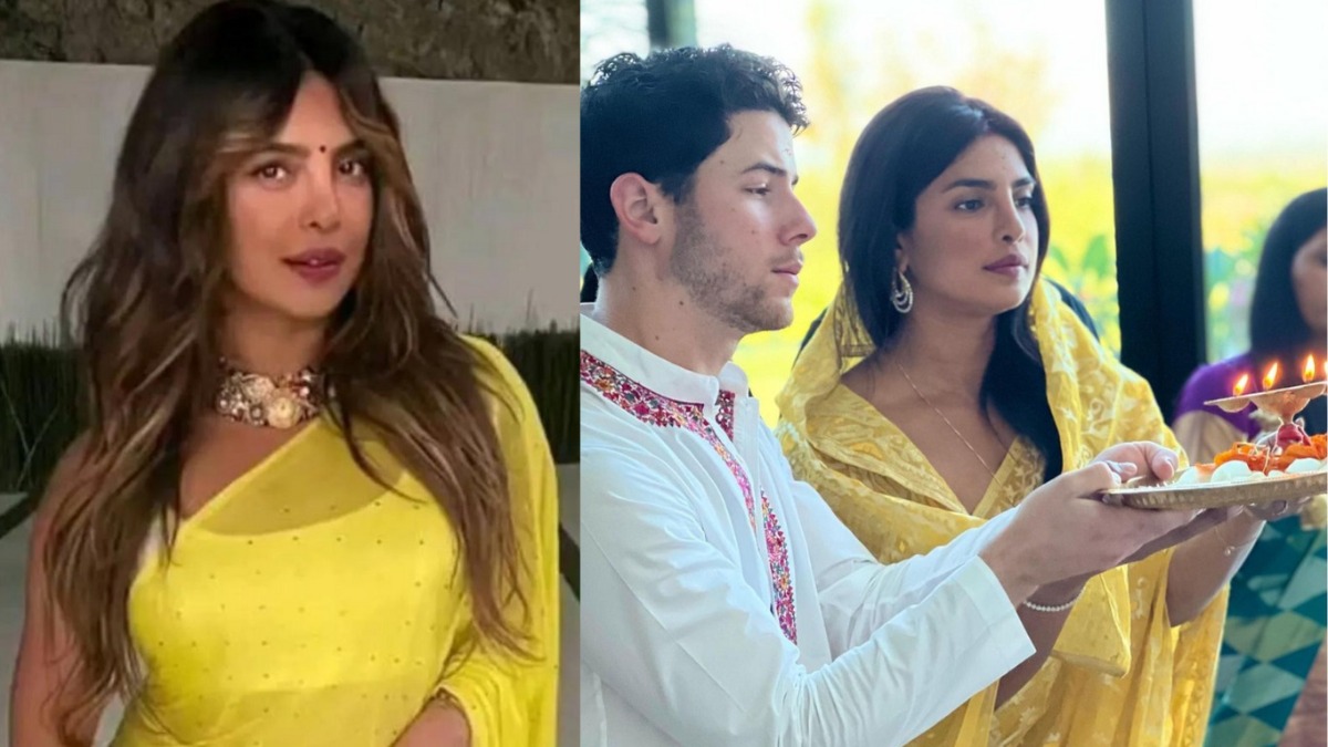 करवा चौथ से पहले देसी लुक में Priyanka Chopra ने लगाई आग, पीली साड़ी में दिखाया अपने हुस्न का जलवा