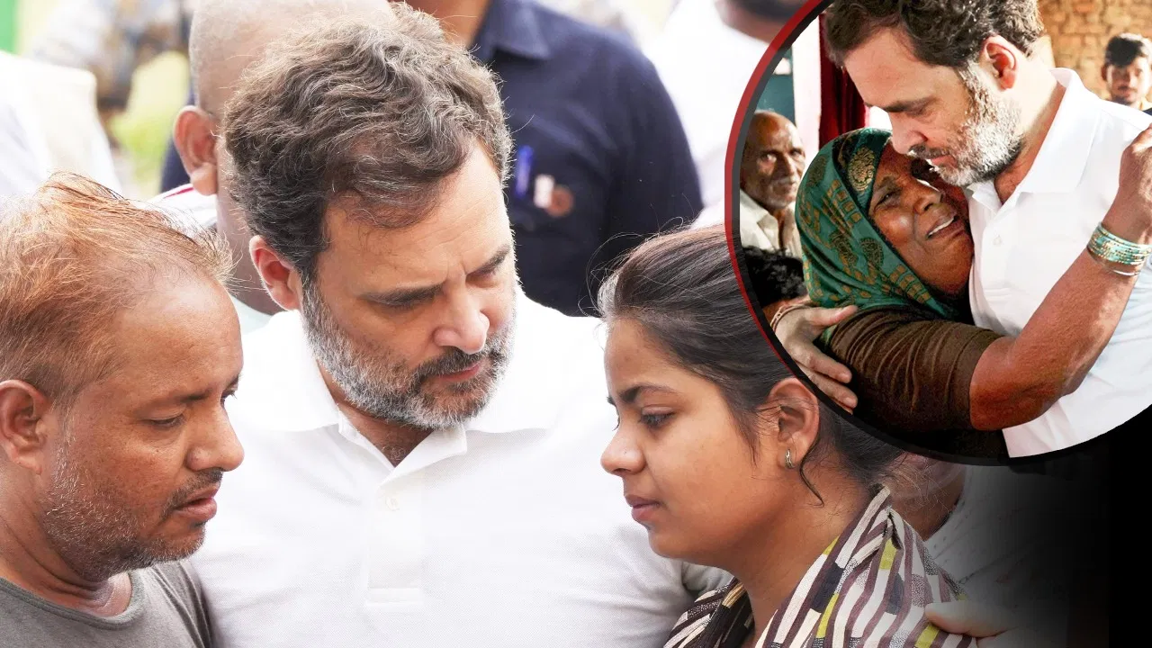 राहुल गांधी को देखकर बेकाबू हुई हाथरस कांड की पीड़ित दादी-नातिन, कौलीभर चीखी-चिल्लाई, बाबा को दी गालियां  3 Rahul Gandhi
