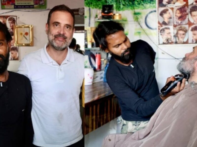 After The Cobbler, Rahul Gandhi Became Kind To The Barber, Gave Him A Valuable Gift Of Cutting Beard And Hair
