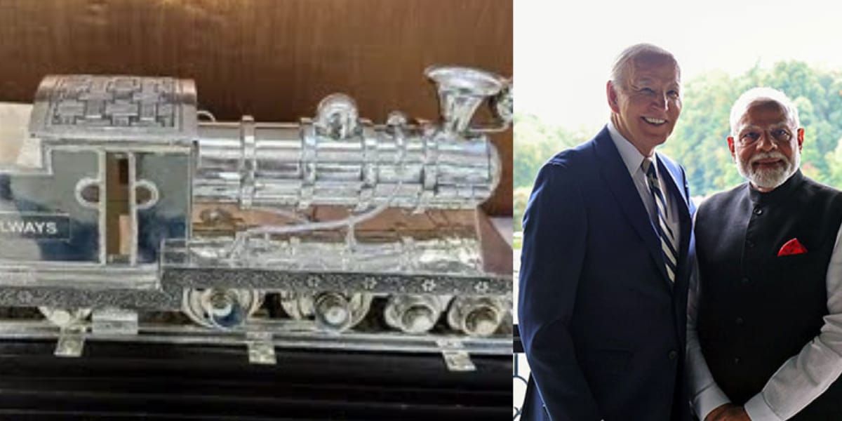Pm Modi Gifted Silver Train: पीएम मोदी ने बाइडेन को गिफ्ट की ये सिल्वर ट्रेन, जानें पश्मीना शॉल की भी खासियत 1 Pm-Modi-Gifts-Silver-Train-Discover-The-Unique-Features-Of-The-Pashmina-Shawl-Presented-To-Biden